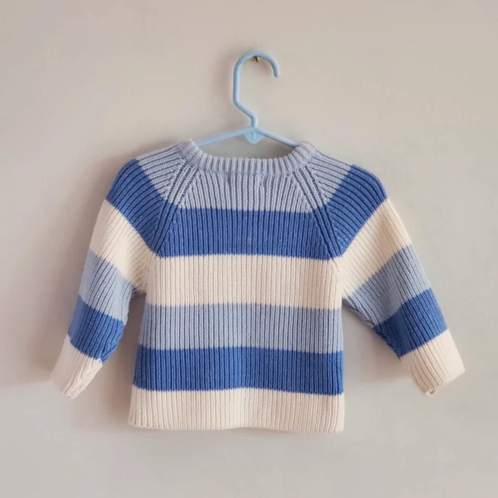 Children's Place blue and white striped sweater 12 Months